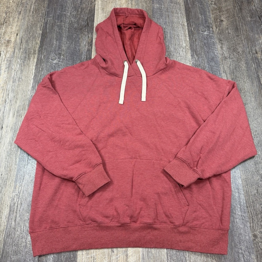 Buffalo David Bitton Hoodie Mens XXL Red Pullover Kangaroo Pocket Sweatshirt